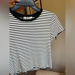 Heart and Hips black and white crop top size large